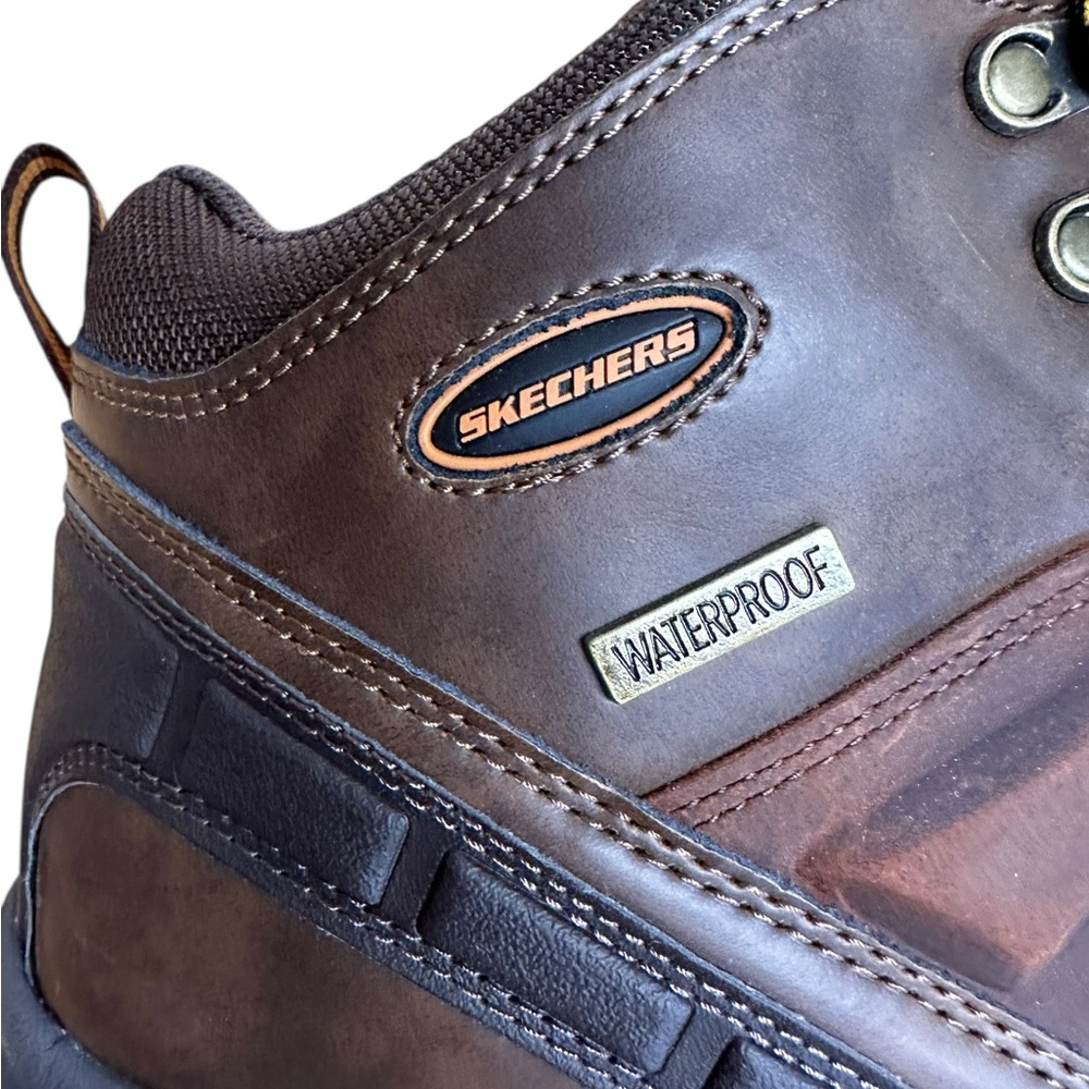 Skechers Men's Relment Traven Waterproof Leather Hiking Boots Brown Size 11 - Picture 9 of 10